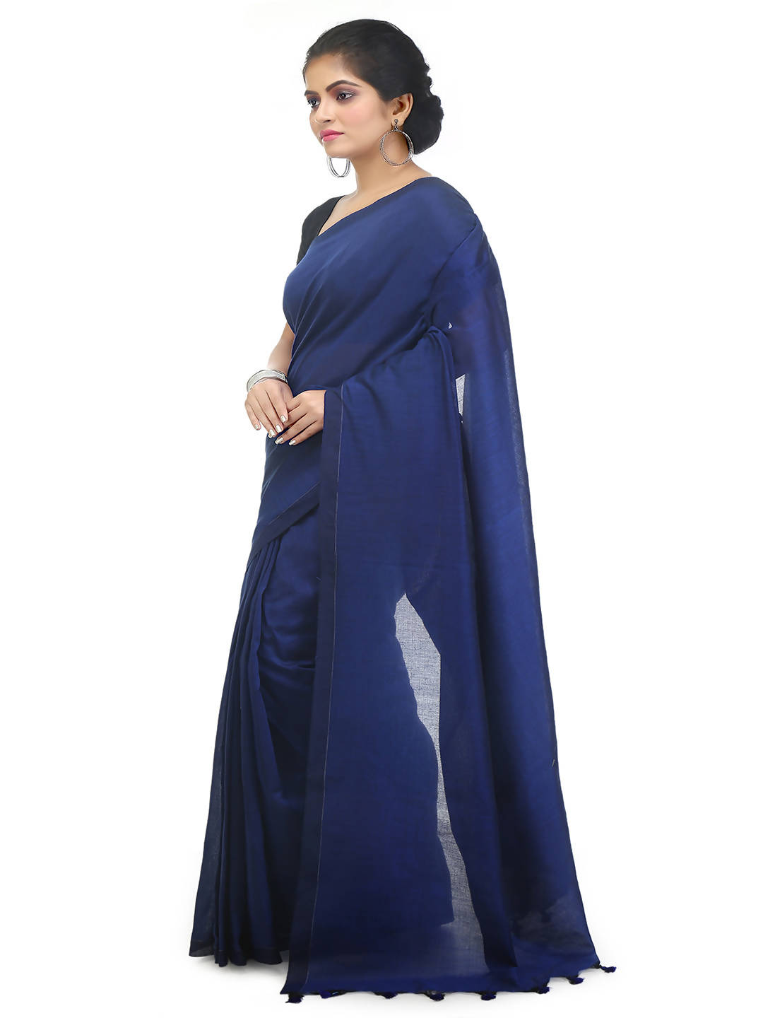 Blue bengal handloom pure cotton saree