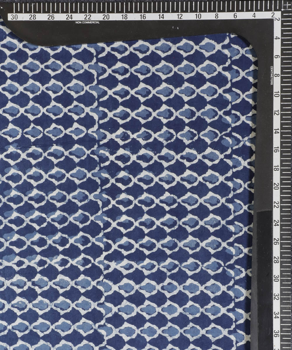 2.5 m Indigo blue hand block printed cotton kurta material