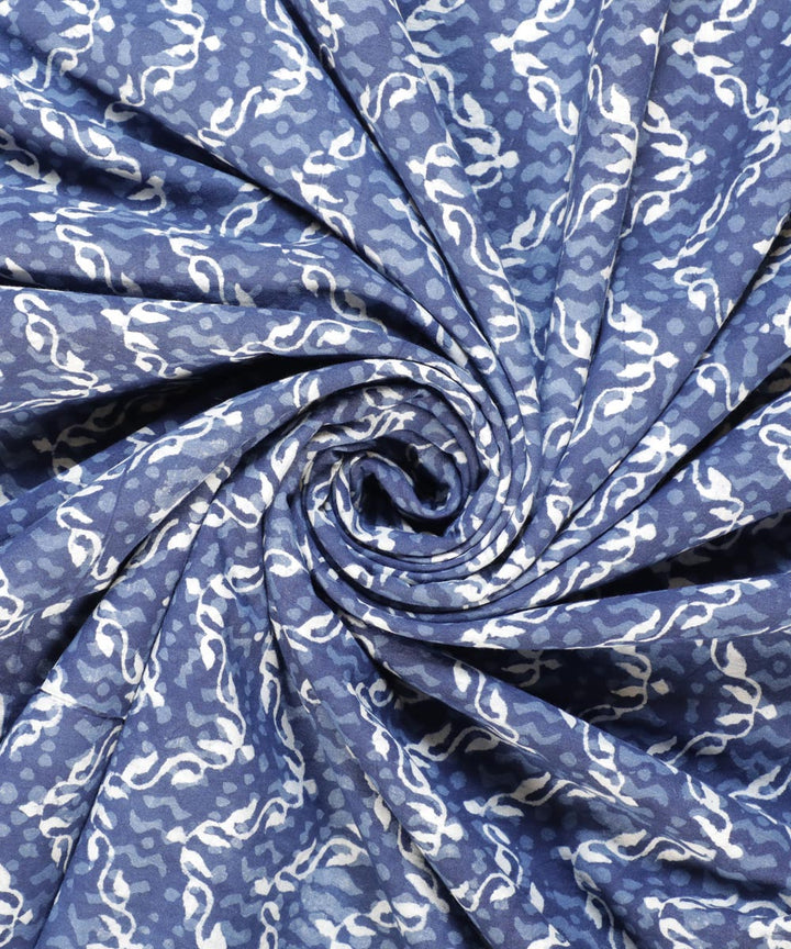 2.5 m Indigo blue handblock print cotton kurta material