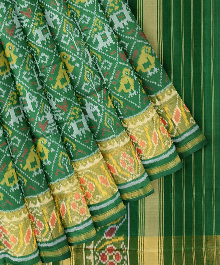 Light green silk handwoven patola saree
