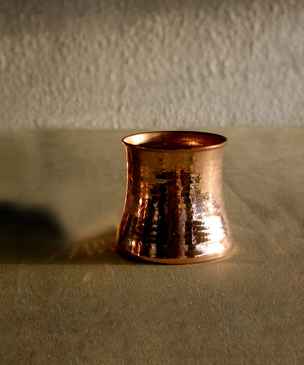 Handmade copper concave tumbler