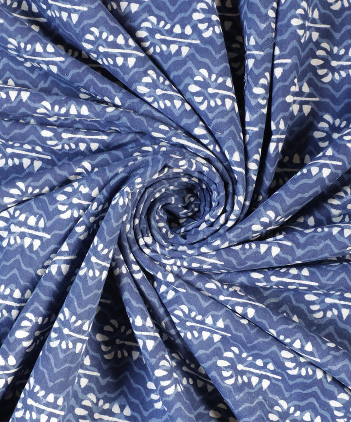2.5 m Indigo blue handblock printed cotton kurta material