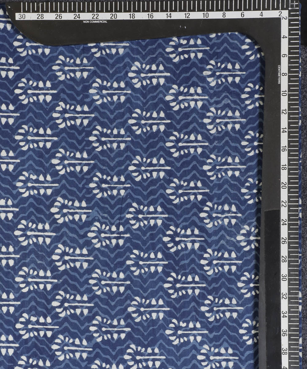 2.5 m Indigo blue handblock printed cotton kurta material