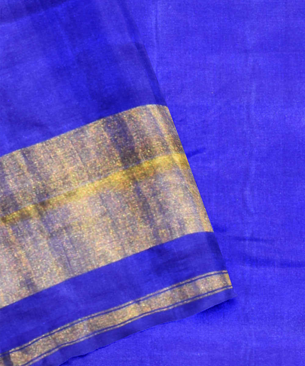Navy blue silk handwoven patola saree
