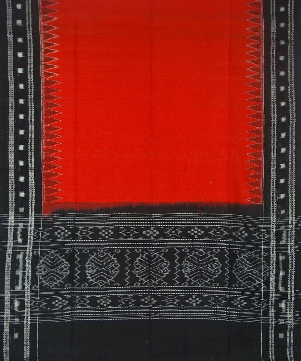 3pc Black red handloom sambalpuri ikat cotton dress material