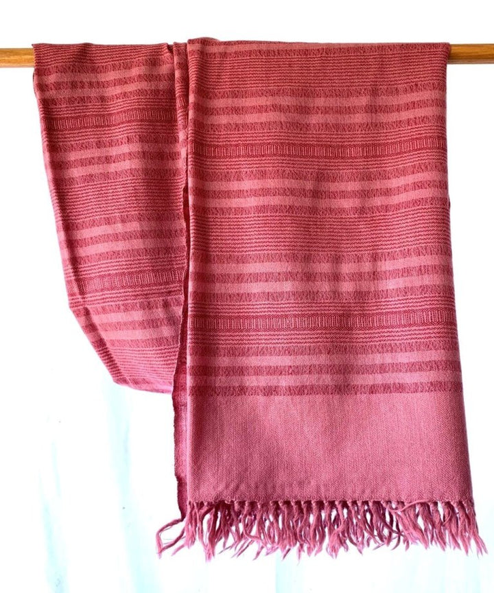 Burnt fuchsia handwoven woolen shawl