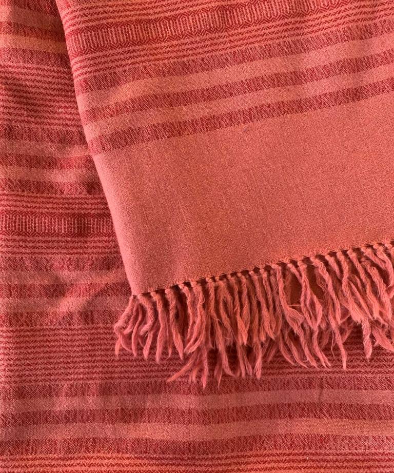 Burnt fuchsia handwoven woolen shawl