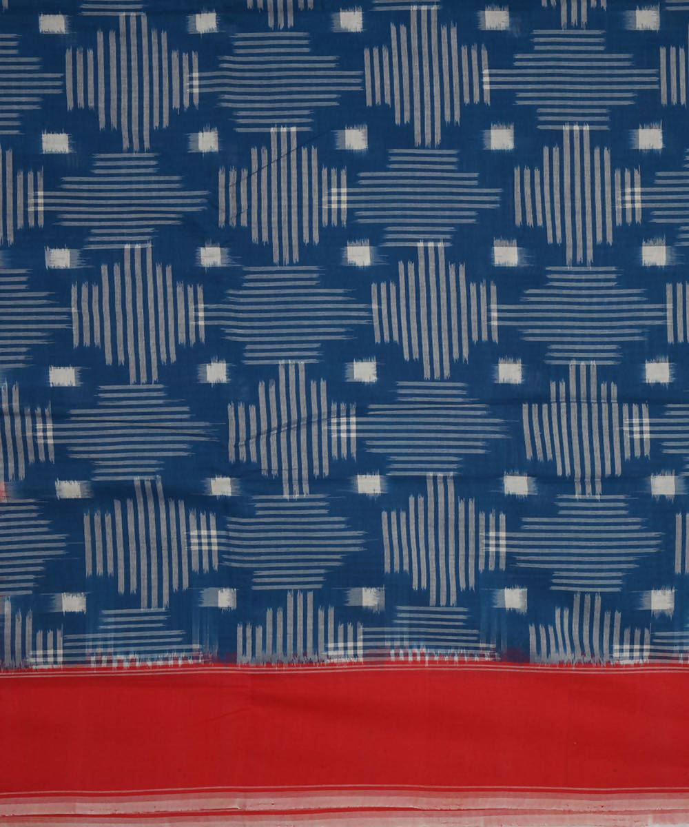 Handloom blue cotton pochampally saree