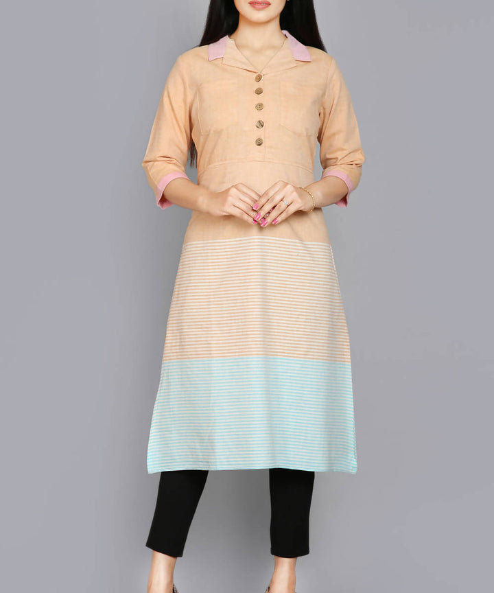 Kiara crafts Multicolor handcrafted cotton tunic with collar