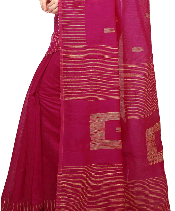 Bengal Magenta Handwoven Saree