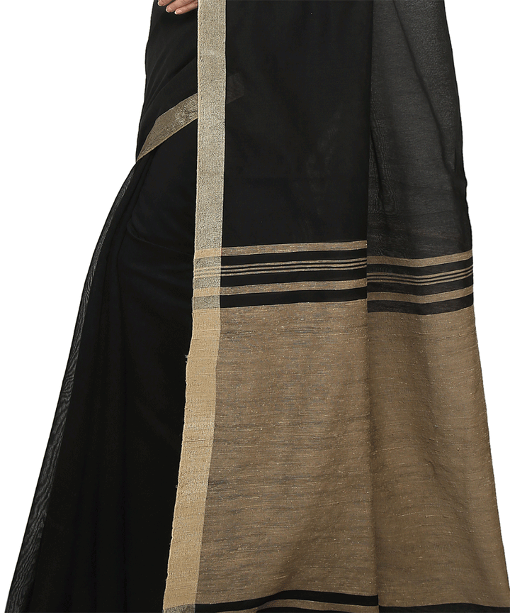 Handwoven Bengal Black Saree