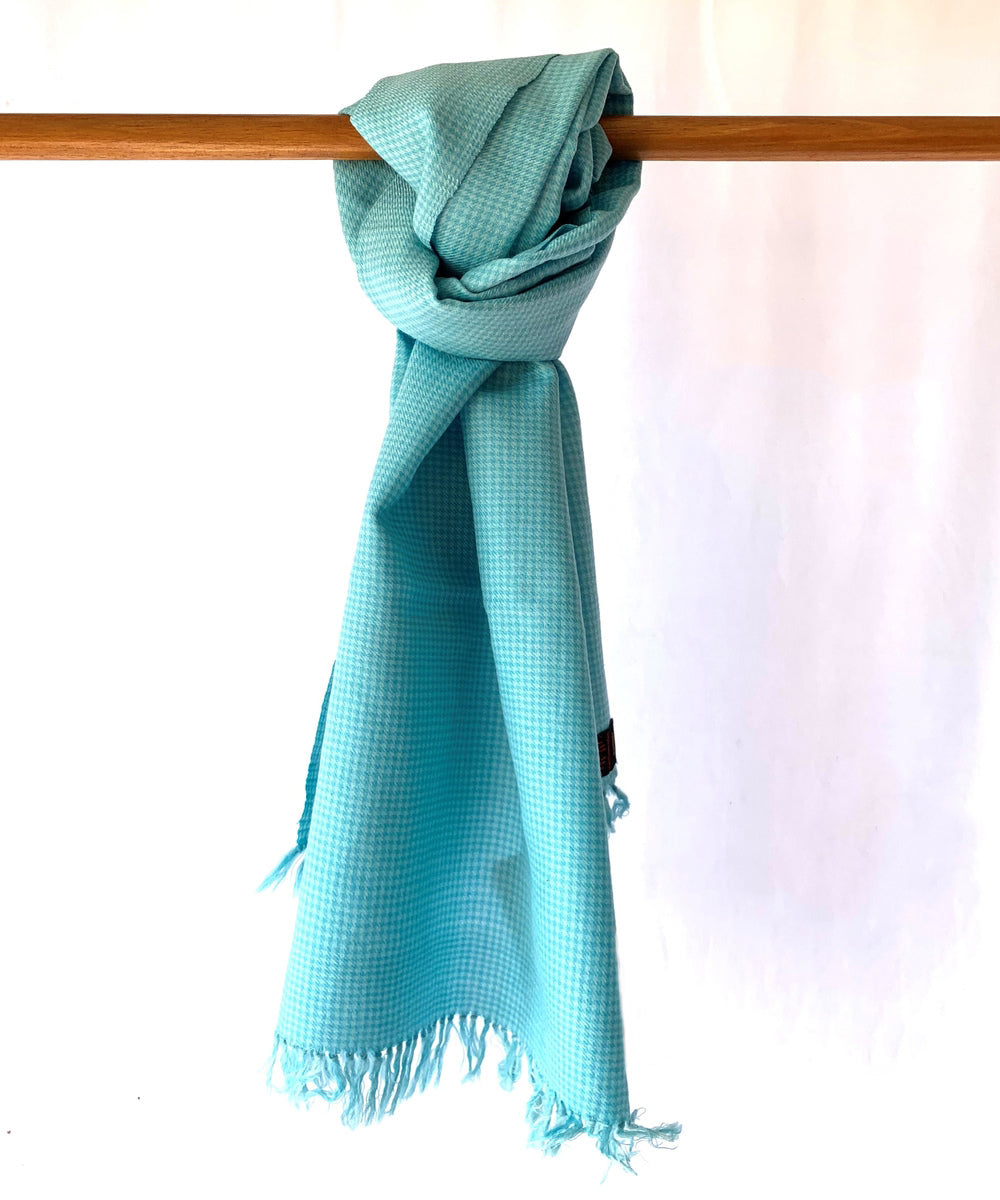 Light blue handloom woolen scarf