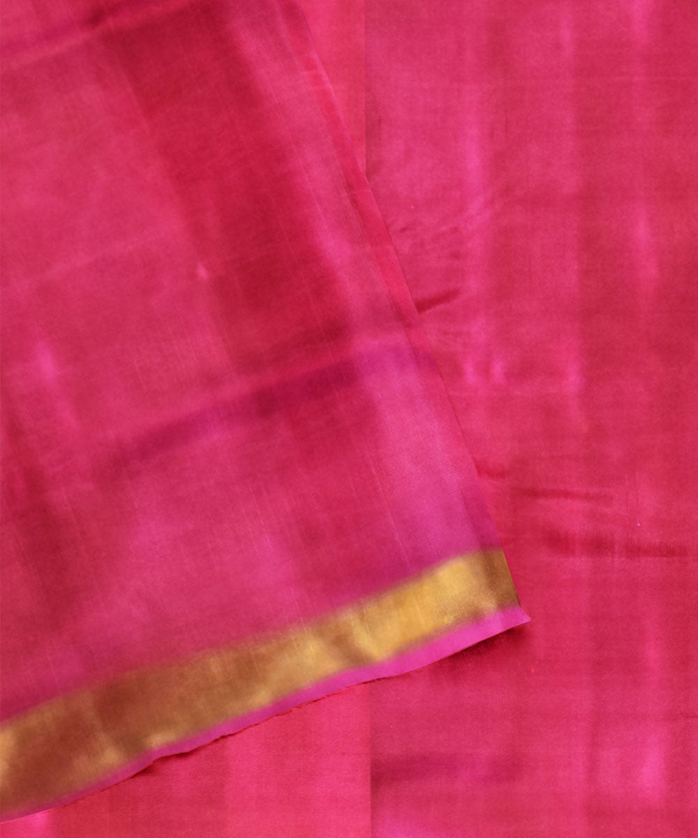 Pink and maroon silk handloom patola saree