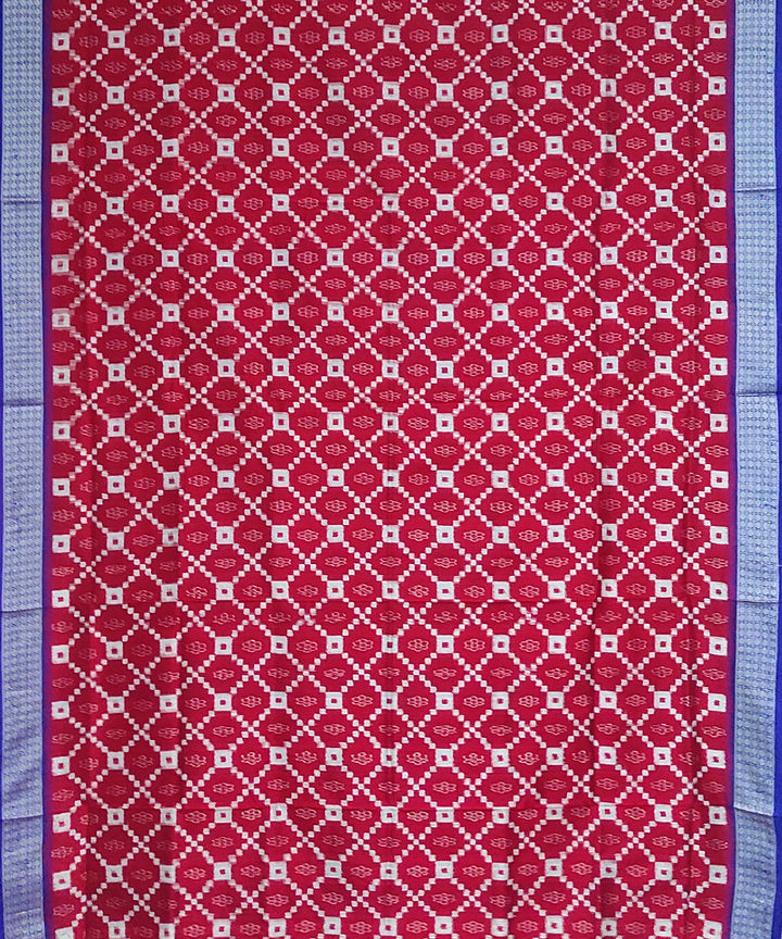 Red blue silk handloom sambalpuri saree