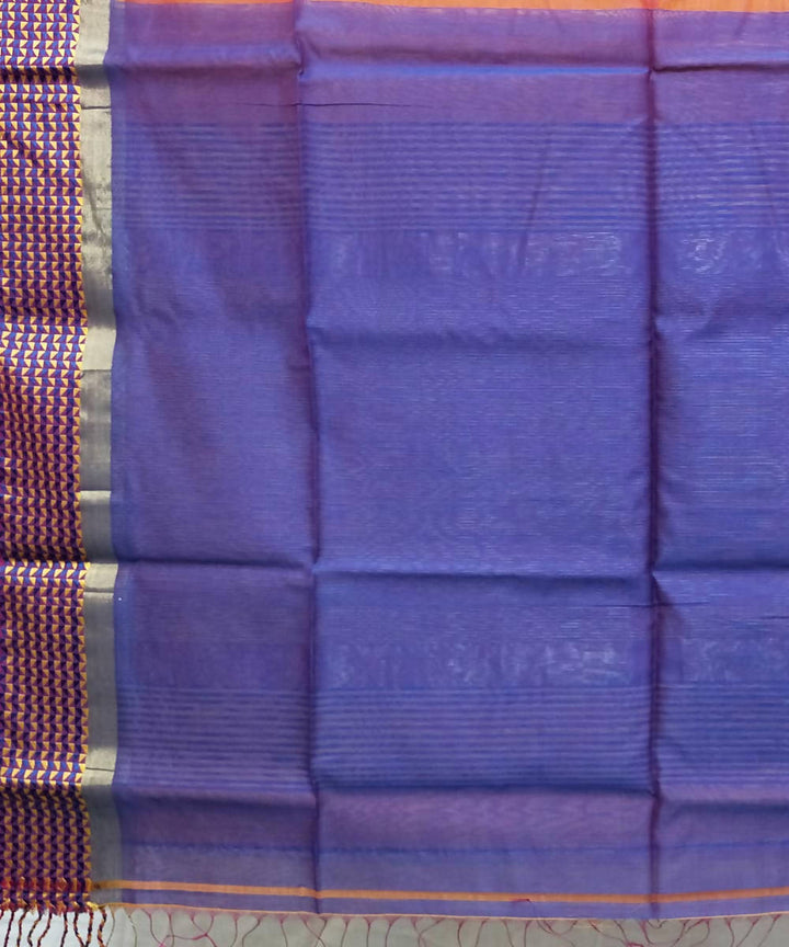 Mustard yellow handwoven cotton silk maheshwari saree