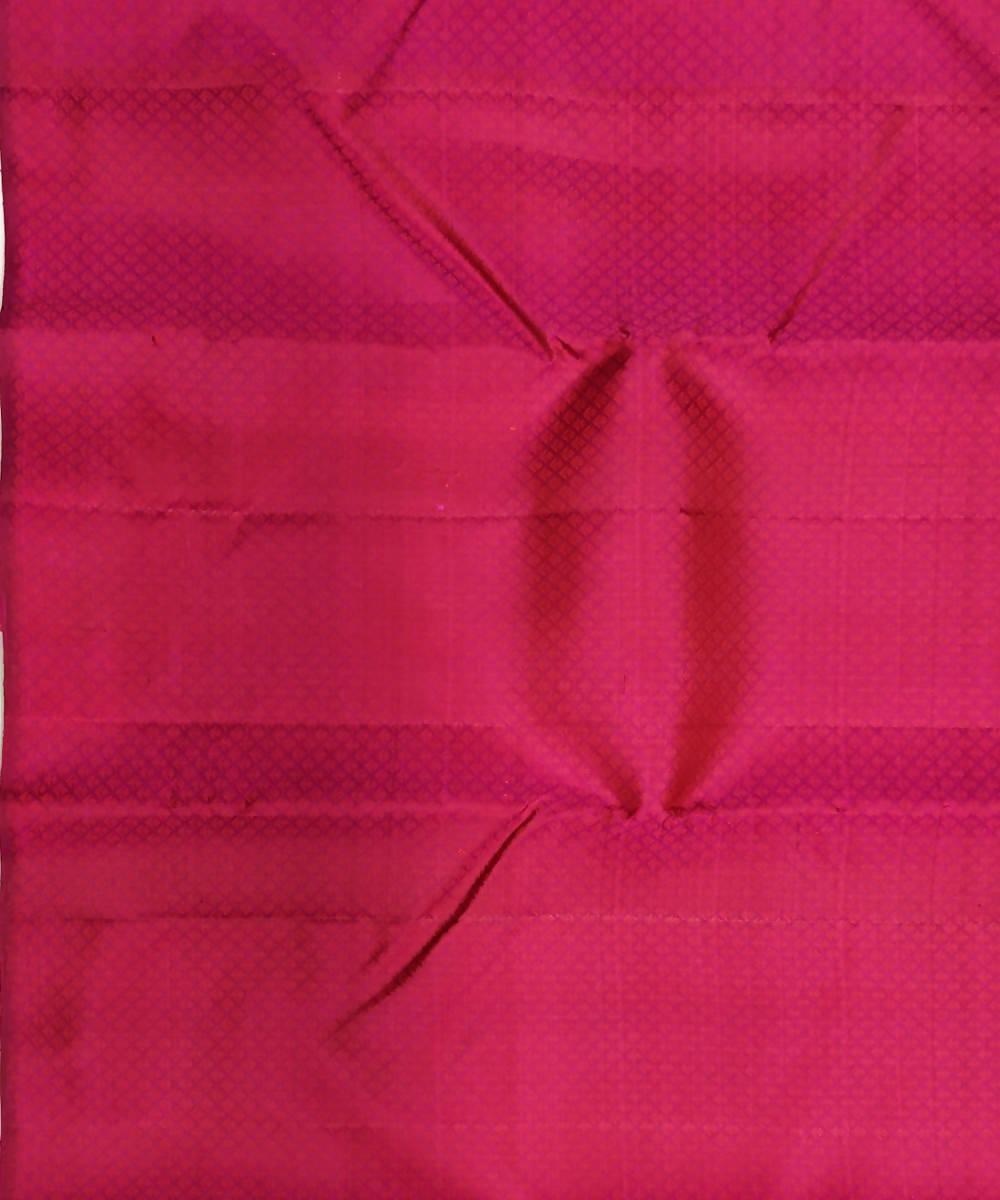 Pink and green handloom partly kanchi silk saree