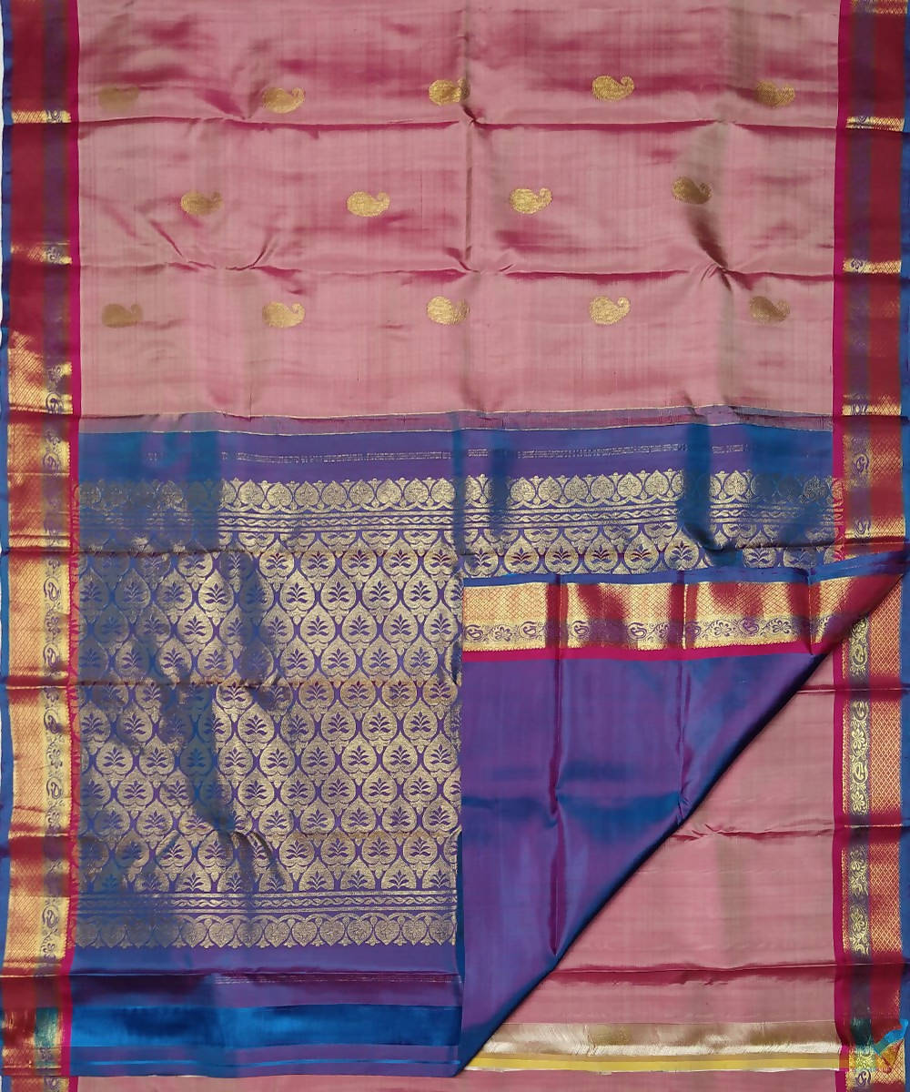 Light pink handloom kanchi silk saree