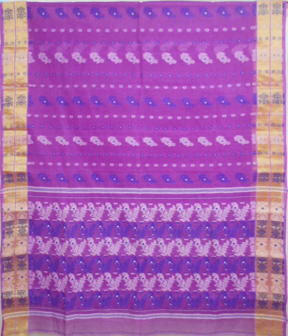 Bengal handloom purple lavender tangail saree