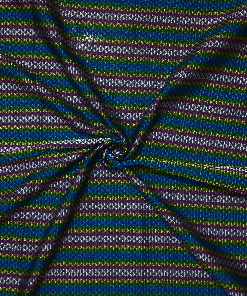 Multicolor handwoven cotton art silk khun fabric