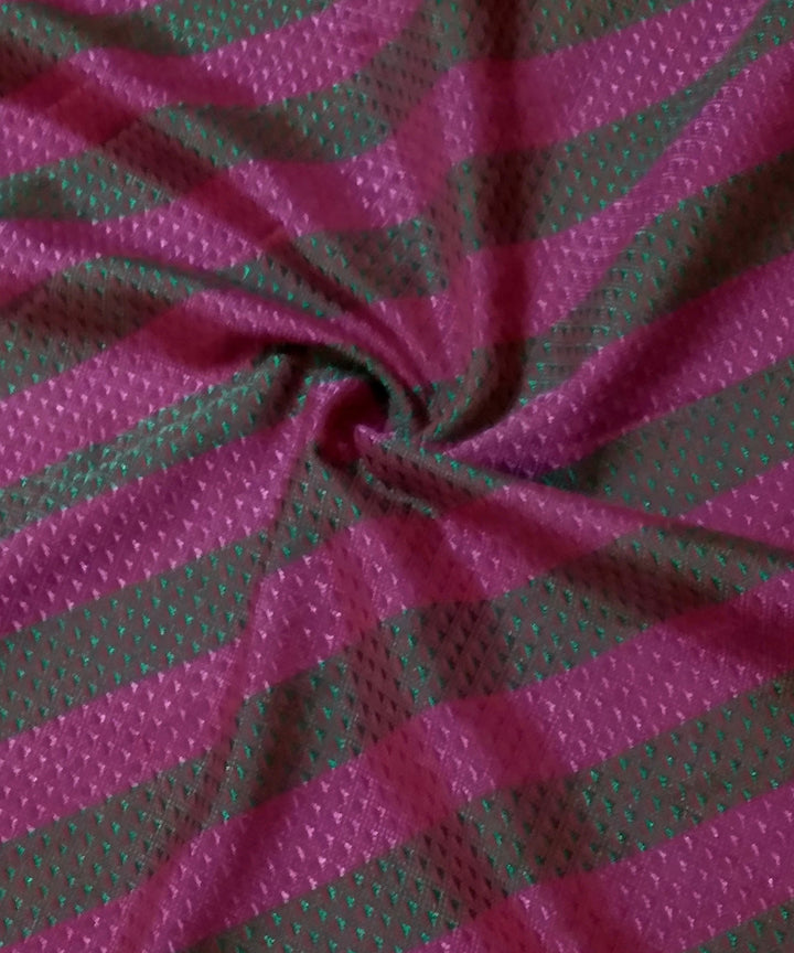 Pink green handwoven cotton art silk khun fabric