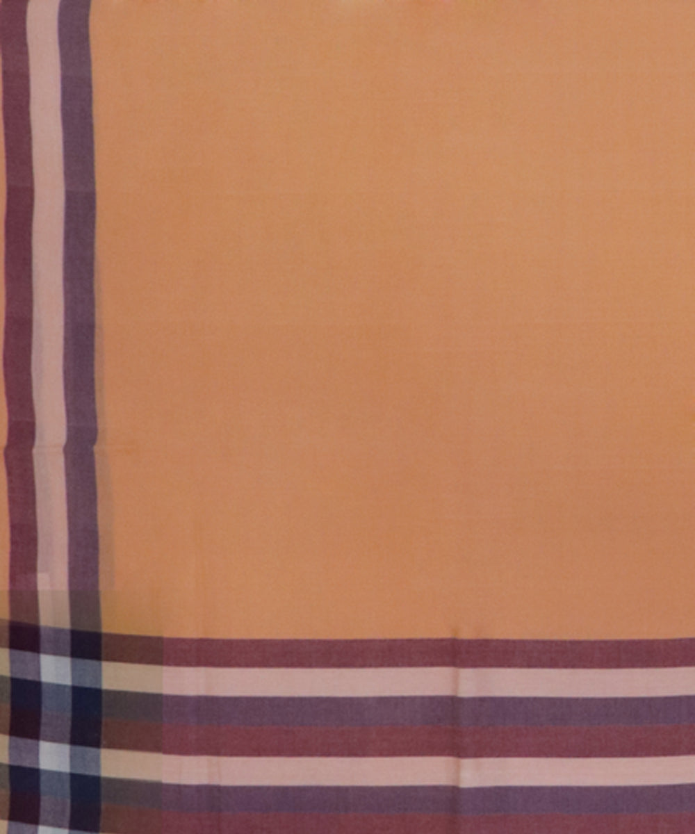 Light orange handwoven cotton rajahmundry saree