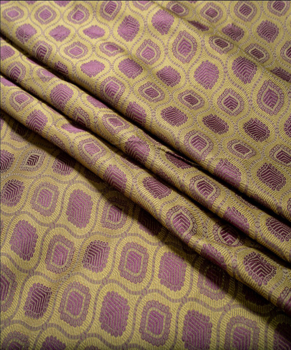 Multicolor handwoven tanchoi silk banarasi fabric
