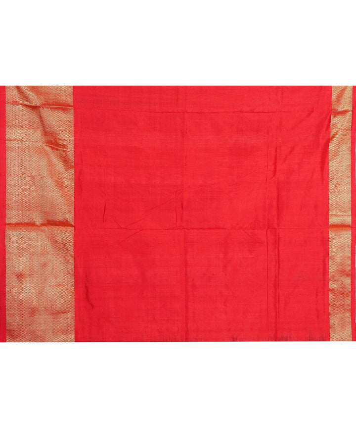Black red handwoven silk pochampally ikat saree
