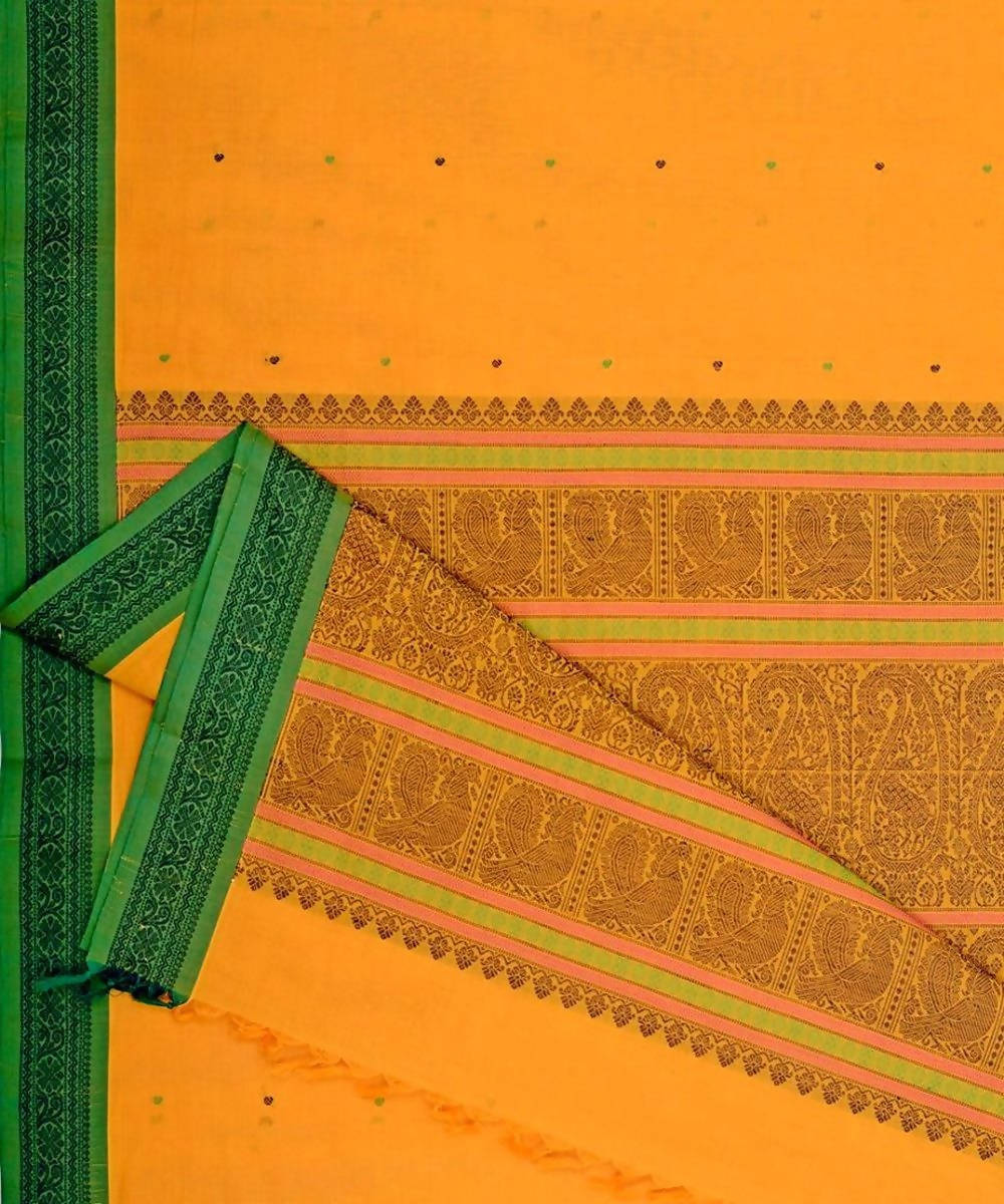 Yellow Handloom Kanchi Cotton Saree