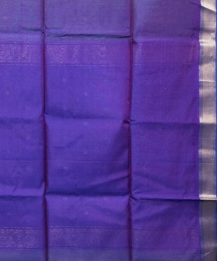 Acid green purple handwoven cotton silk maheshwari saree