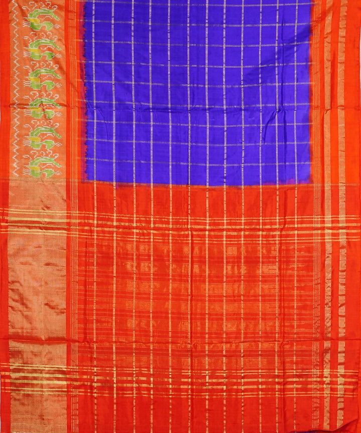 Royal blue handwoven silk pochampally saree