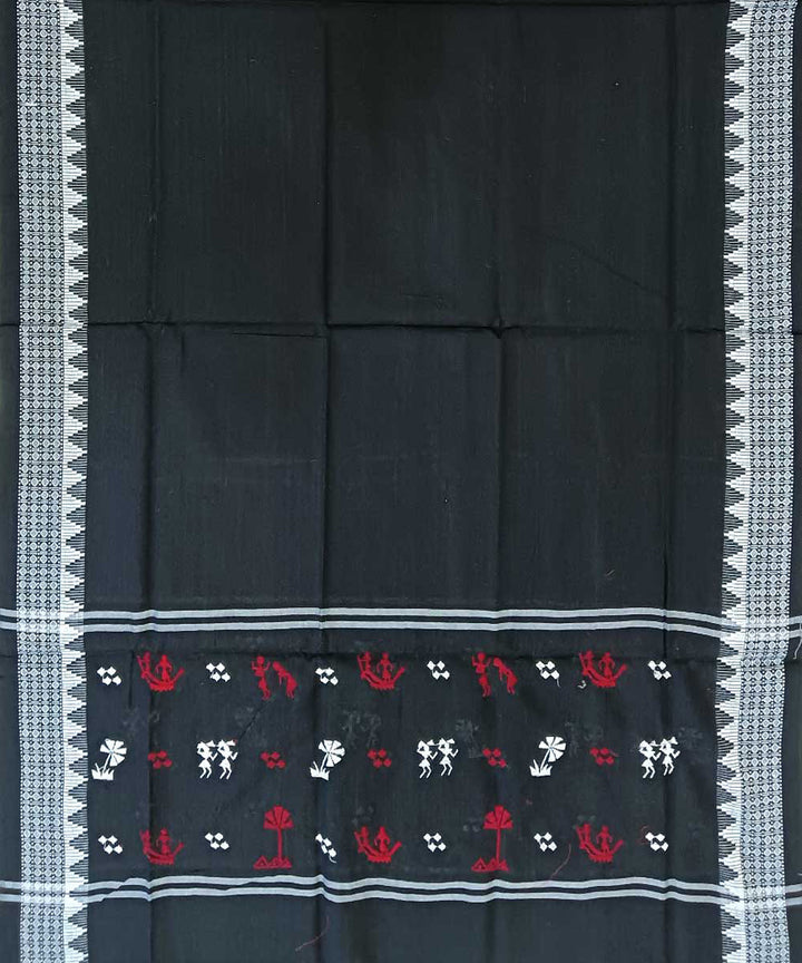 3pc Red and black tribal design handwoven bomkai dress set