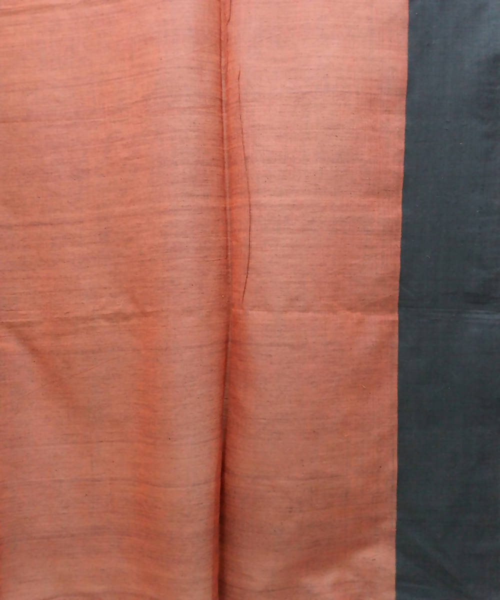 Handwoven bengal cotton orange saree
