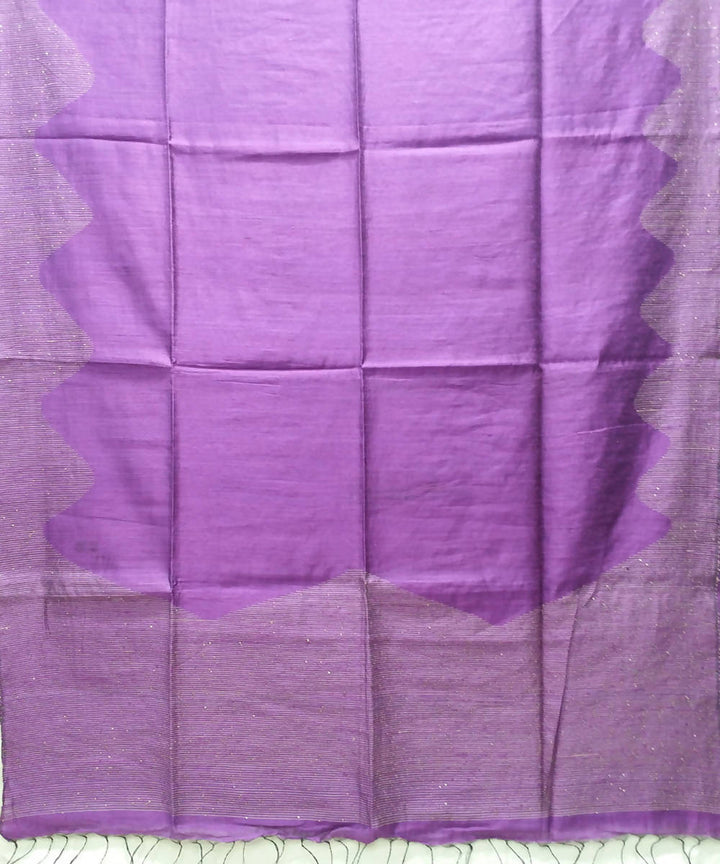 Handwoven bengal jamdani silk lavender purple saree