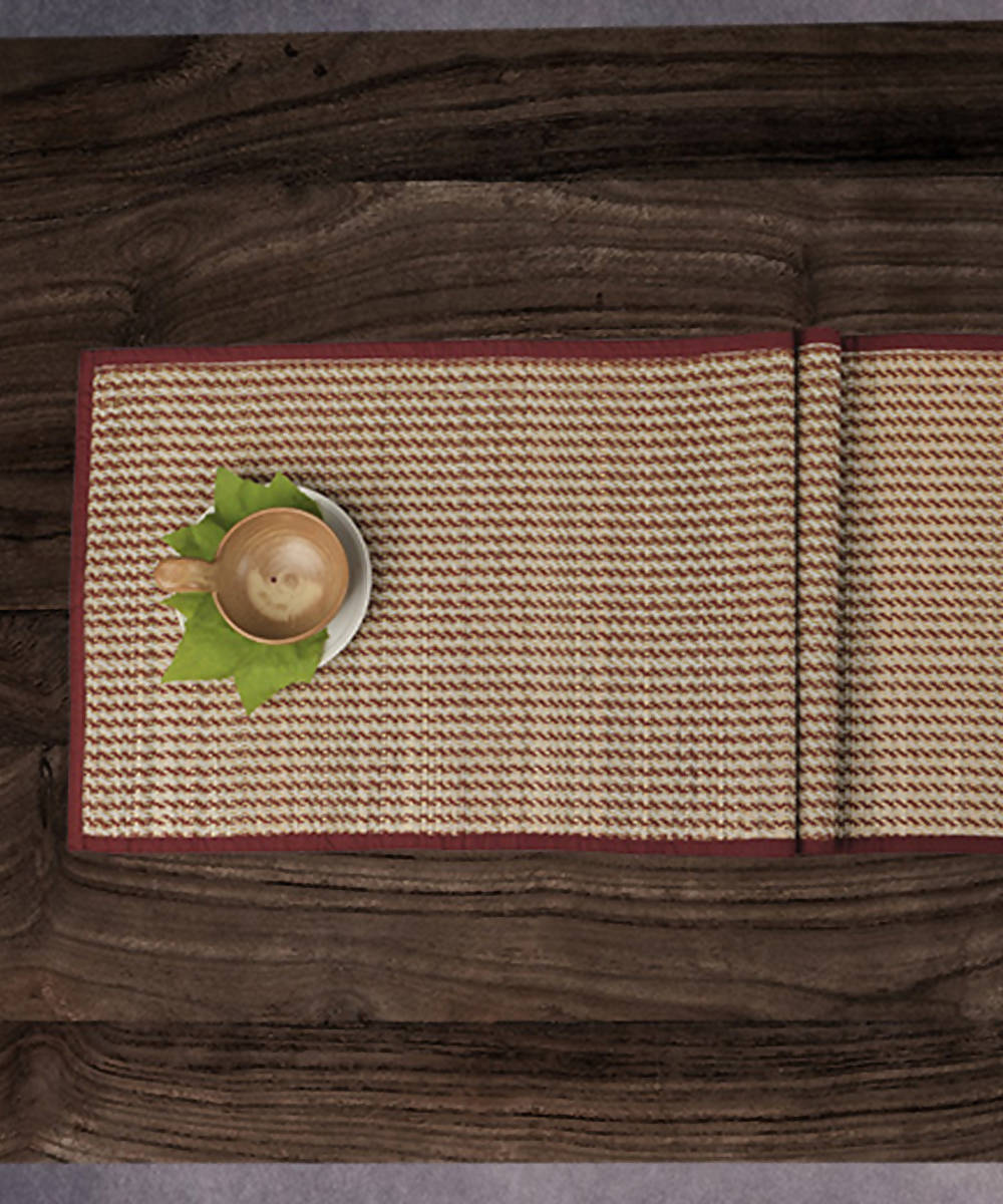Natural beige handmade grass table mat set of 6