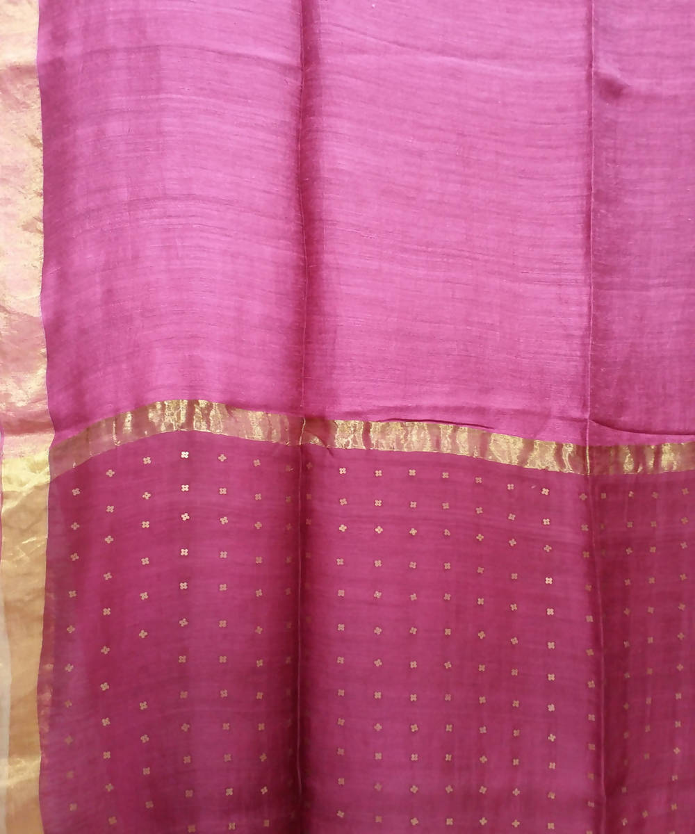 Bengal Rani Pink Handloom Sequin Matka Silk Saree