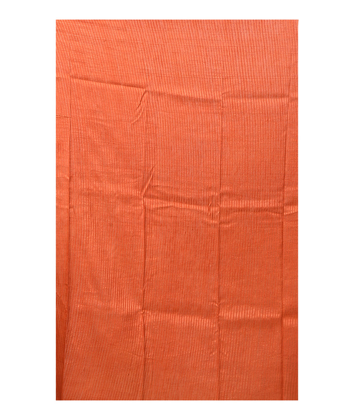Cream brown silk bengal hand block print saree
