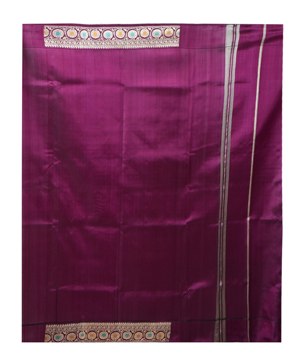 Purple handwoven bengal silk baluchari saree