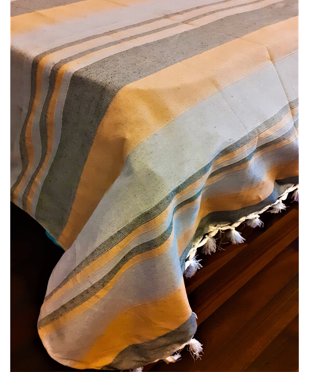 Multi color handwoven cotton stripe bedsheet