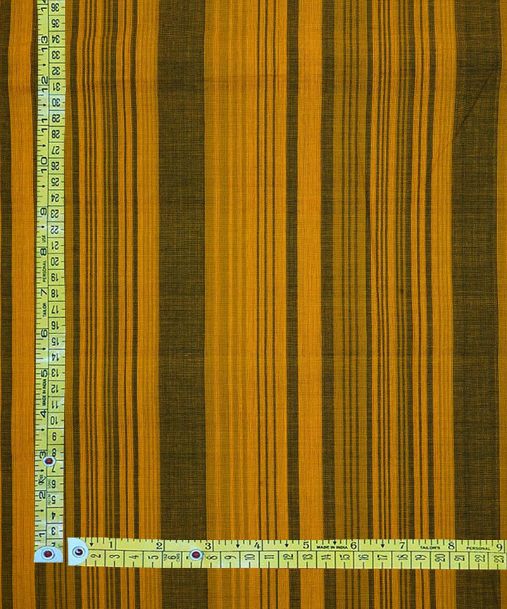 1m Mustard handwoven stripe cotton mangalagiri fabric