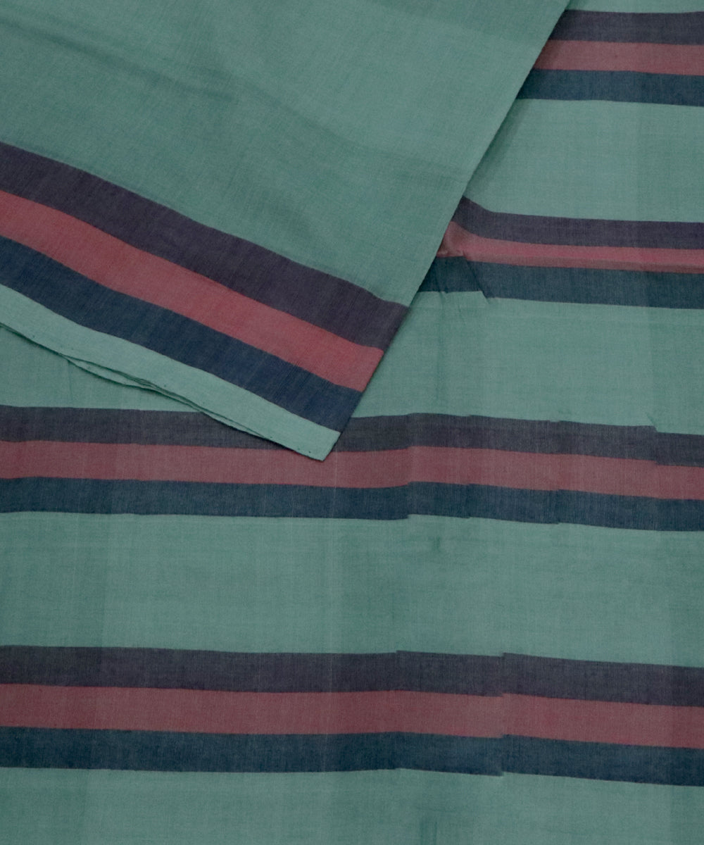 Grey green handwoven cotton rajahmundry saree