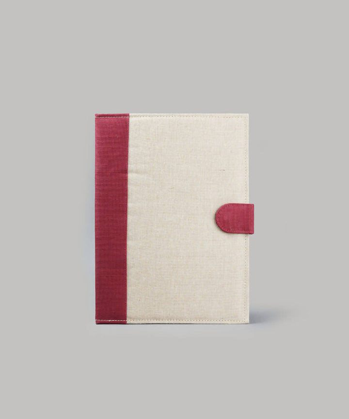 Beige red handcrafted canvas folder
