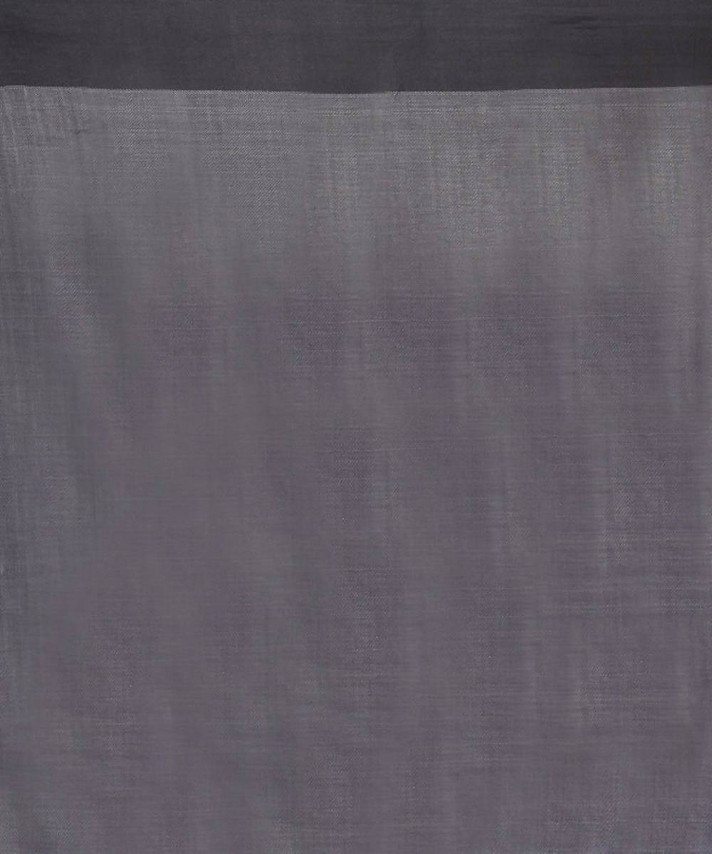 Grey handblock printed eri silk saree