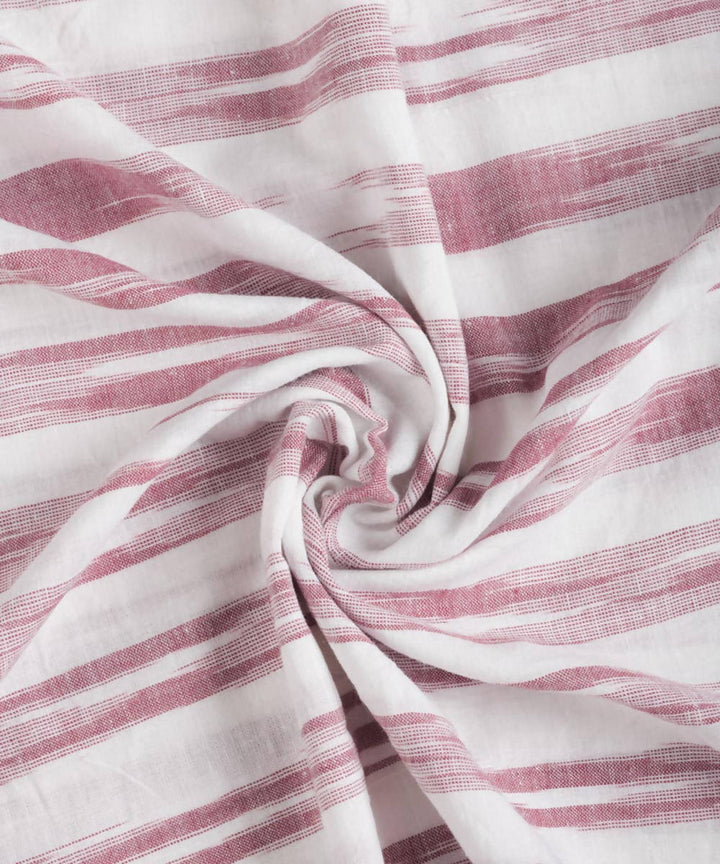 White red striped handwoven cotton fabric