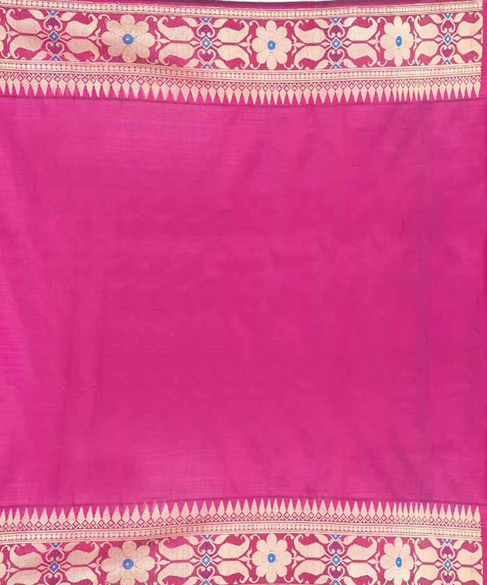 Magenta purple handwoven baluchari silk saree