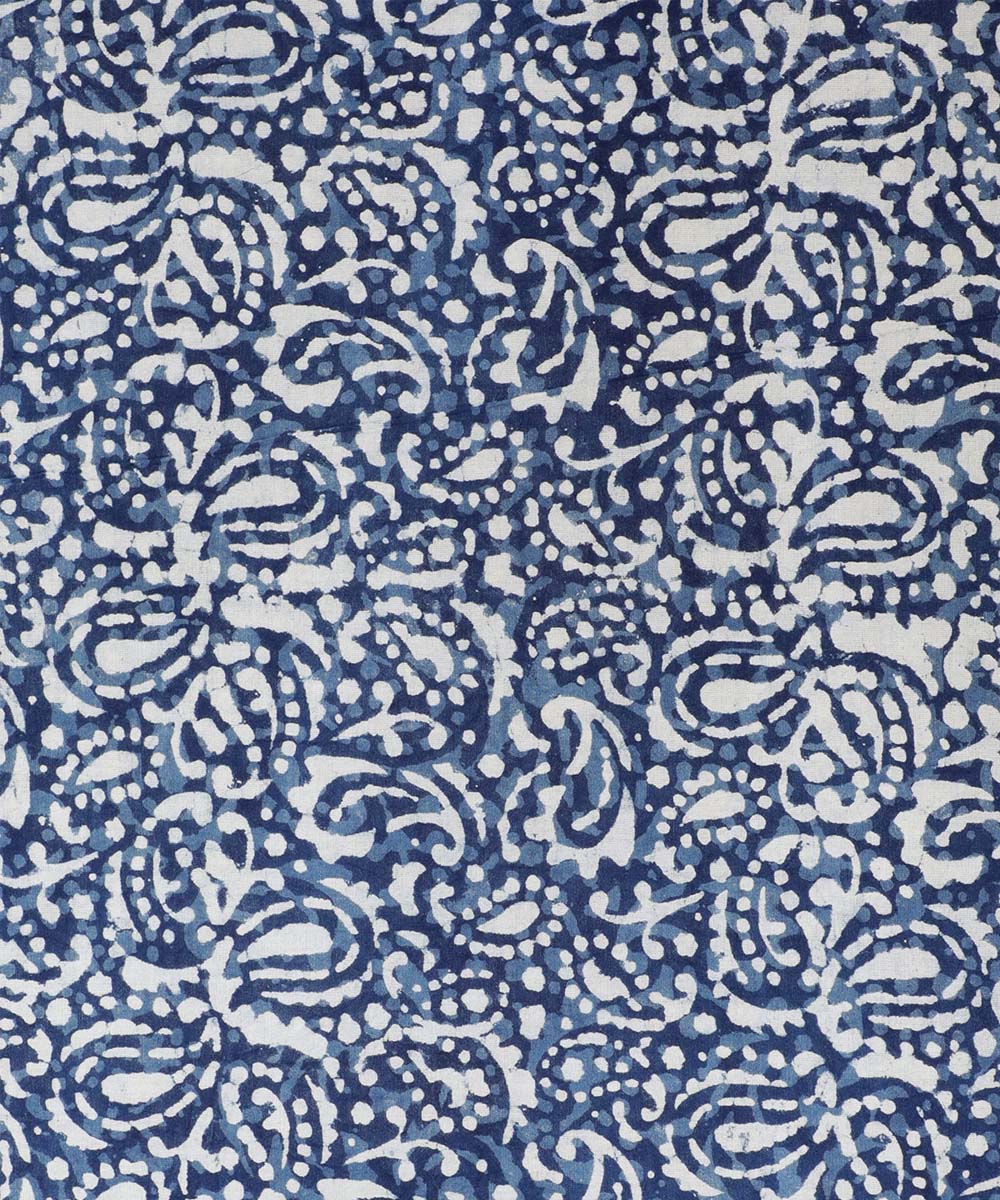 2.5m Blue hand block print cotton kurta material