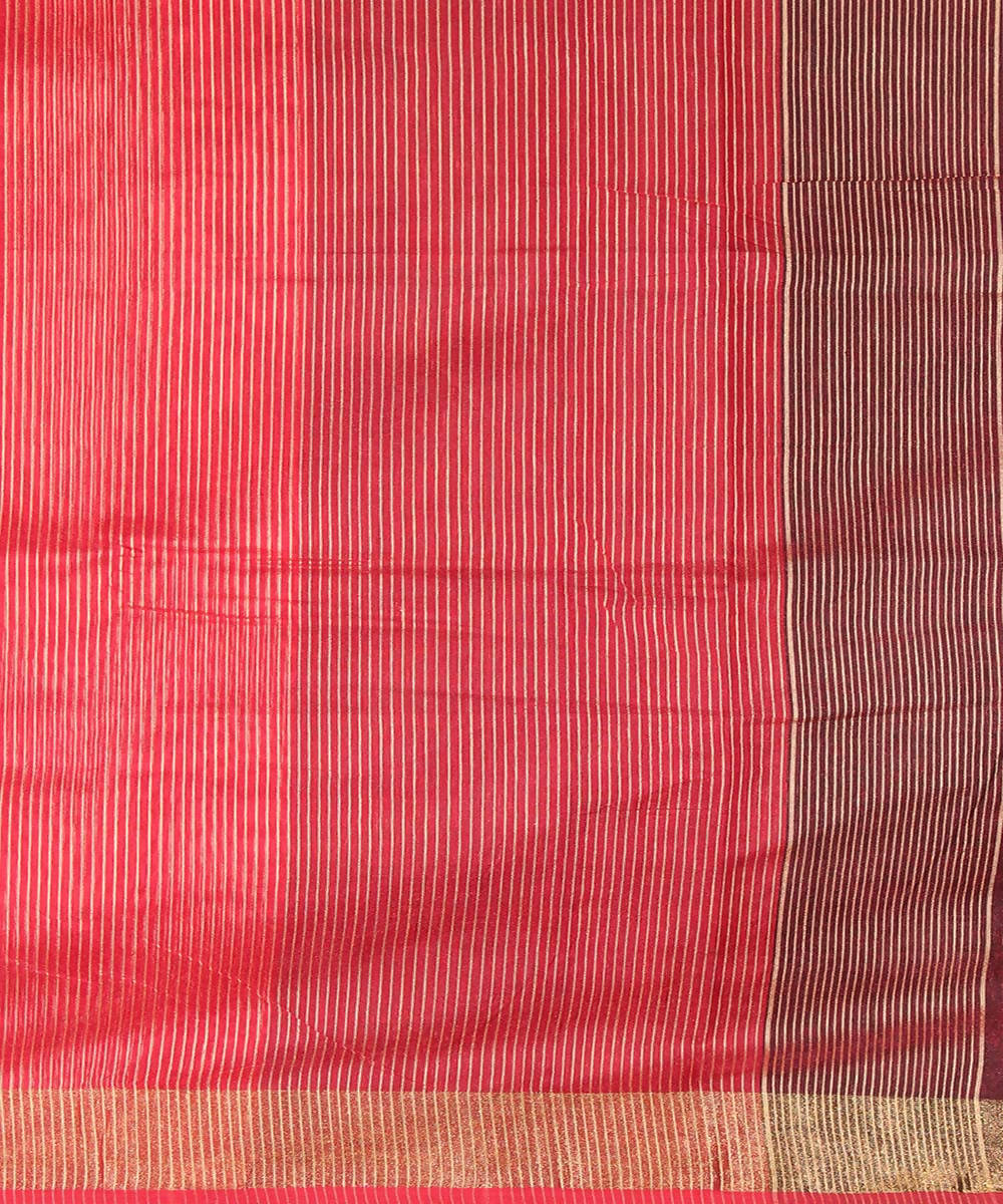 Red cotton silk handloom saree