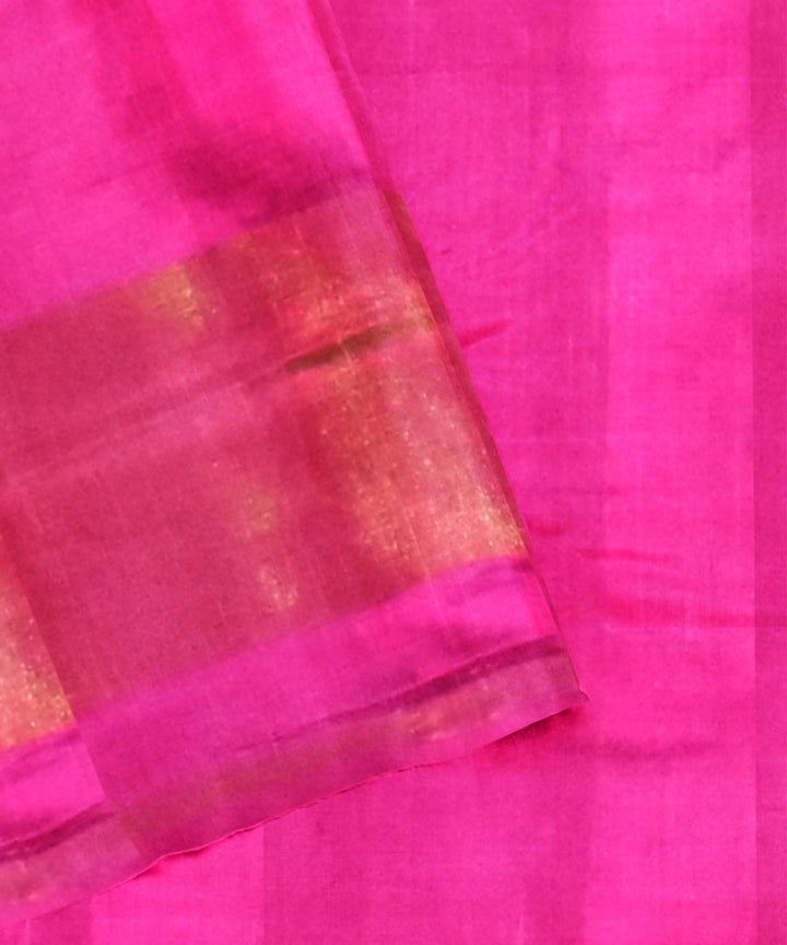 Pink handwoven silk patola ikat saree