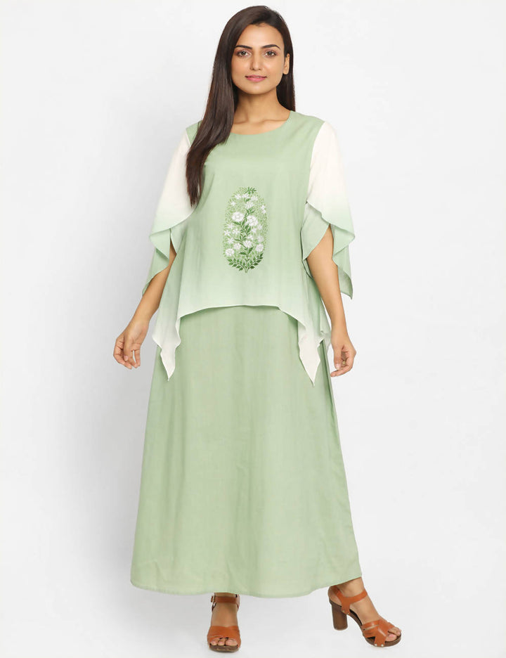 Pastel Green Handwoven Cotton Kurta Dress
