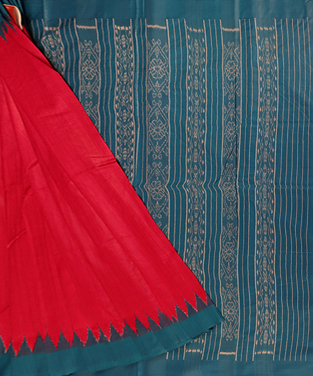 Boyanika pink and blue handloom tussar silk sari