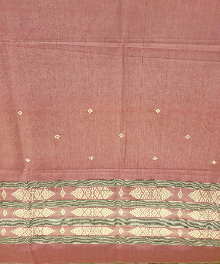 Light pink handwoven assam cotton kurti material
